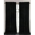 thumbnail image 1 of Chezmoi Collection Lux Black Crushed Velvet Curtains 2 Panel Set, Room Darkening Luxury Distressed Velvet Rod Pocket Window Drapes for Living Room Bedroom 50" W x 96" L, 1 of 9