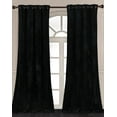 thumbnail image 1 of Chezmoi Collection Lux Black Distressed Velvet Curtains 2 Panel Set, Room Darkening Luxury Velvet Grommet Top Window Drapes for Living Room Bedroom 50" W x 96" L, 1 of 9