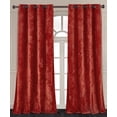 thumbnail image 1 of Chezmoi Collection Lux Brick Red Distressed Velvet Curtains 2 Panel Set, Room Darkening Luxury Velvet Grommet Top Window Drapes for Living Room Bedroom 50" W x 96" L, 1 of 9