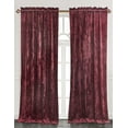 thumbnail image 1 of Chezmoi Collection Lux Burgundy Crushed Velvet Curtains 2 Panel Set, Room Darkening Luxury Distressed Velvet Rod Pocket Window Drapes for Living Room Bedroom 50" W x 72" L, 1 of 9