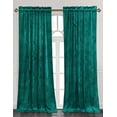 thumbnail image 1 of Chezmoi Collection Lux Emerald Green Crushed Velvet Curtains 2 Panel Set, Room Darkening Luxury Distressed Velvet Rod Pocket Window Drapes for Living Room Bedroom 50" W x 96" L, 1 of 9