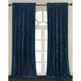 thumbnail image 1 of Chezmoi Collection Lux Navy Blue Crushed Velvet Curtains 2 Panel Set, Room Darkening Luxury Distressed Velvet Rod Pocket Window Drapes for Living Room Bedroom 50" W x 72" L, 1 of 9