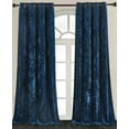 thumbnail image 1 of Chezmoi Collection Lux Navy Blue Distressed Velvet Curtains 2 Panel Set, Room Darkening Luxury Velvet Grommet Top Window Drapes for Living Room Bedroom 50" W x 96" L, 1 of 9