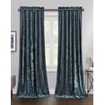 thumbnail image 1 of Chezmoi Collection Lux Storm Blue Lush Plush Velvet Curtains 2 Panel Set, Room Darkening Luxury Rod Pocket Window Drapes for Living Room Bedroom 50" W x 84" L, 1 of 8