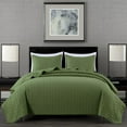 thumbnail image 1 of Chezmoi Collection 3-Piece Loden Green Geometric Quilt Bedding Sets, King, 1 of 9
