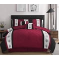 thumbnail image 1 of Chezmoi Collection Marion 7-Piece Medallion Embroidery Pintuck Comforter Set, 1 of 4