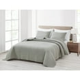thumbnail image 1 of Chezmoi Collection Motley 3-Piece Geometric Embroidered Patchwork Pre-Washed Cotton Quilt Set, 1 of 8