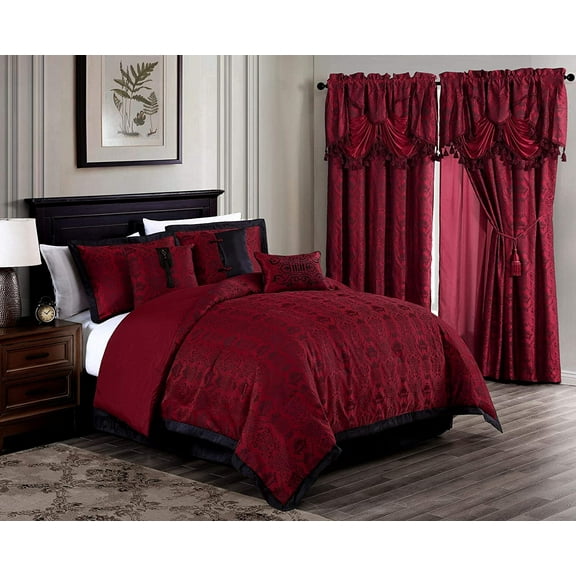 Chezmoi Collection Noble 7-Piece Jacquard Oriental Comforter Set