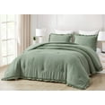 thumbnail image 1 of Chezmoi Collection Nora 2-Piece Sage Green Ruffled Edge Trim Microfiber Comforter Set, Twin Size, 1 of 8