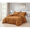 thumbnail image 1 of Chezmoi Collection Nora 3-Piece Spice Ruffled Edge Trim Microfiber Comforter Set, Queen Size, 1 of 9