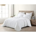 thumbnail image 1 of Chezmoi Collection Nora 3-Piece White Ruffled Edge Trim Microfiber Comforter Set, Oversized Queen Size, 1 of 7