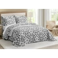 thumbnail image 1 of Chezmoi Collection Oversized Bedspread 128x106, Jacquard Matelasse Floral Damask Design, 5-Piece Lightweight Reversible Microfiber Bedding Coverlet Set for All Season, Oversized King, Dark Gray/White, 1 of 9