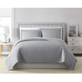 thumbnail image 1 of Chezmoi Collection Owen 3-Piece Soft Cooling Bamboo Fiber Quilt Bedspread Diamond Quilted Coverlet Set (Queen, Light Gray), 1 of 3