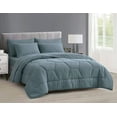 thumbnail image 1 of Chezmoi Collection Piper 5-Pieces Bed in a Bag Comforter Set with Sheets, Honeycomb Hexagon Quilted Double Brushed Microfiber Lightweight All Season Bedding Set, Twin, Dusty Blue, 1 of 9