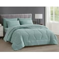 thumbnail image 1 of Chezmoi Collection Piper 7-Pieces Bed in a Bag Comforter Set with Sheets, Honeycomb Hexagon Quilted Double Brushed Microfiber Lightweight All Season Bedding Set, Full, Aqua, 1 of 9