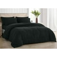 thumbnail image 1 of Chezmoi Collection Piper Oversized Queen Bed in a Bag 7-Pieces Honeycomb Geometric Hexagon Quilted Stone Washed Microfiber Comforter with Sheets Lightweight All Season Bedding, Oversized Queen, Black, 1 of 9