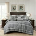 thumbnail image 1 of Chezmoi Collection Porter 7-Piece Yarn-Dyed Multi Striped Jacquard Comforter Set, 1 of 8