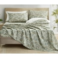 thumbnail image 1 of Chezmoi Collection Presley 4-Piece Paisley Cotton Sheet Set Full, Elegant Teal Ivory Brown Paisley Floral Printed 100% Cotton Bed Sheets, 1 of 9