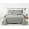 thumbnail image 1 of Chezmoi Collection Pucker 3-Piece Queen Size Bedspread Coverlet Set , Crinkle Textured Diamond Bedding Cover Quilt Set, Gray, 1 of 7