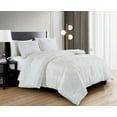 thumbnail image 1 of Chezmoi Collection Reina White Clip Jacquard Geometric 7-Piece Bed in a Bag Comforter Set, Queen, Striped Pattern Waffle Textured Bedding with Sheets Set, 1 of 10