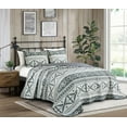 thumbnail image 1 of Chezmoi Collection Remy 3-Piece Southwestern Geometric Motif Quilt Set, Multicolor Gray White Light Brown Printed Microfiber Lightweight Quilted Bedspread Set, Queen (100" x 95"), 1 of 9