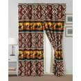 thumbnail image 1 of Chezmoi Collection Rodeo 4-Piece Southwestern Sunset Cowboys Window Curtain Set with Sheer Backing - Multicolor Red Orange Black White Printed Microfiber, 120 inch x 84 inch, 1 of 9
