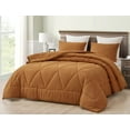 thumbnail image 1 of Chezmoi Collection Rory Spice Orange Comforter Set Twin Size 2-Piece Fluffy Soft Lightweight Bedding Triangle Quilted Stone-Washed Microfiber Comforter Set for All Season, 1 of 9