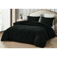 thumbnail image 1 of Chezmoi Collection Rory Black Comforter Set Full Size 3-Piece Fluffy Soft Lightweight Bedding Triangle Quilted Stone-Washed Microfiber Comforter Set for All Season, 1 of 9