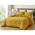 thumbnail image 1 of Chezmoi Collection Rory Mustard Yellow Comforter Set Twin Size 2-Piece Fluffy Soft Lightweight Bedding Triangle Quilted Stone-Washed Microfiber Comforter Set for All Season, 1 of 9