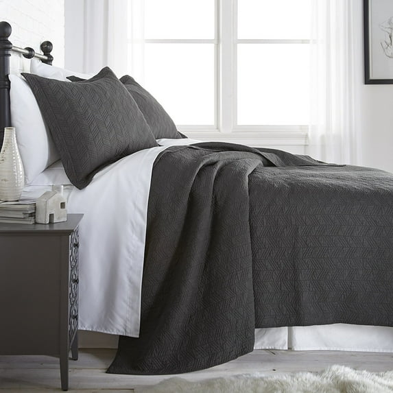 Chezmoi Collection Roswell 3-Piece Geometric Striped Vintage Washed Soft-Finished Reversible 100% Cotton Quilt Set