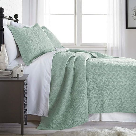 Chezmoi Collection Roswell 3-Piece Geometric Striped Vintage Washed Soft-Finished Reversible 100% Cotton Quilt Set