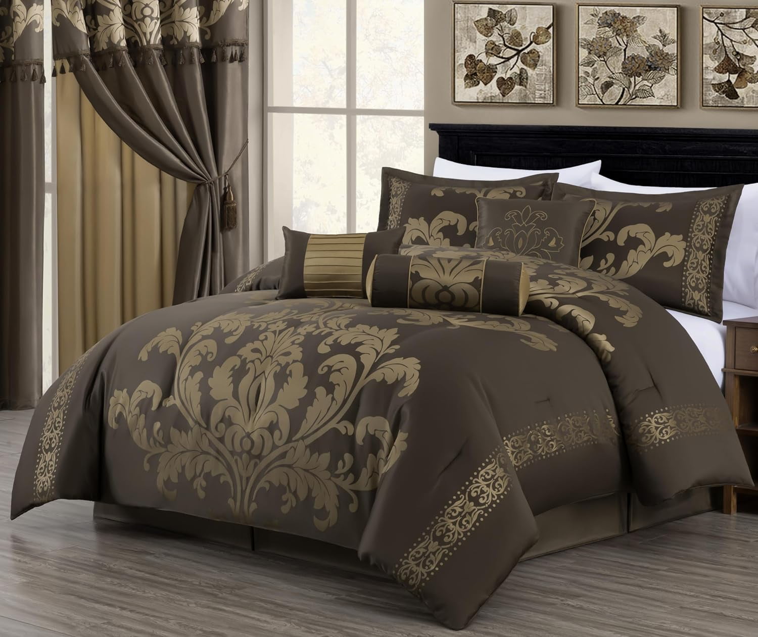 Chezmoi Collection Royal Luxury Jacquard Floral Comforter Set ...