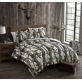 thumbnail image 1 of Chezmoi Collection Salem 3-Piece Cabin Lodge Forest Woods Comforter Set, Nature Camo Tree Leaves Printed Soft Microfiber Bedding, White, Queen, 1 of 5