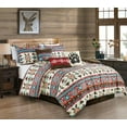 thumbnail image 1 of Chezmoi Collection Sanse 7-Piece Southwestern Geometric Motif Comforter Set, Multicolor Red Brown Blue Cream Printed Washed Microfiber Bedding, Queen, 1 of 9