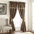 thumbnail image 1 of Chezmoi Collection Seville 4-Piece Jacquard Medallion Paisley Window Curtain Set, Burgundy Gold, 1 of 2