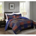 thumbnail image 1 of Chezmoi Collection Sherman 3-Piece Plaid Patchwork Printed Oversized Comforter Set, Full, Multicolor, 1 of 7
