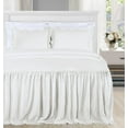 thumbnail image 1 of Chezmoi Collection Sinclair 3-Piece Ruffle Skirt Bedspread Set, Soft Lightweight French Country Chic Farmhouse Crinkle Texture Microfiber Bedding, California King, Ivory, 1 of 7