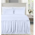 thumbnail image 1 of Chezmoi Collection Sinclair 3-Piece Ruffle Skirt Bedspread Set, Soft Lightweight French Country Chic Farmhouse Crinkle Texture Microfiber Bedding, King, White, 1 of 8