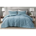 thumbnail image 1 of Chezmoi Collection Skye 3-Piece 100% Cotton Muslin Thin Comforter Set Oversized King, Lake Blue Reversible Soft Washed Cotton Gauze Breathable Lightweight Summer Blanket, 1 of 9