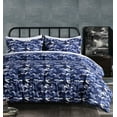 thumbnail image 1 of Chezmoi Collection Soft Microfiber Printed Military Camo Bedding Set, 3-Piece Blue Gray Camouflage Comforter Set, Queen Size, 1 of 9