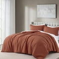 thumbnail image 1 of Chezmoi Collection Solid Terracotta Cotton Comforter Set Queen Size, 3-Piece Luxury Soft Breathable Smooth Cooling 250TC Cotton Twill Lightweight Bedding Comforter for All Season, 1 of 10