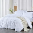 thumbnail image 1 of Chezmoi Collection Solid White 100% Cotton Duvet Cover Set King Size, 3-Piece Luxury Soft Breathable Smooth Cooling 250TC Cotton Twill Comforter Cover with Button Closure, 1 of 9