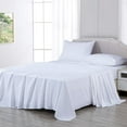 thumbnail image 1 of Chezmoi Collection Solid White 250TC 100% Cotton Twill Bed Sheet Set Queen Size, 4-Piece Luxury Soft Breathable Smooth 16-Inches Deep Pocket Sheets and Pillowcases Set C95, 1 of 3