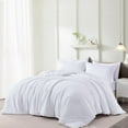 thumbnail image 1 of Chezmoi Collection Solid White Cotton Comforter Set King Size, 3-Piece Luxury Soft Breathable Smooth Cooling 250TC Cotton Twill Lightweight Bedding Comforter for All Season, 1 of 10