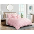 thumbnail image 1 of Chezmoi Collection Sydney 7-Piece Pinch Pleat Comforter Set, Lightweight Pintuck Bedding for All Season, King, Pink, 1 of 7