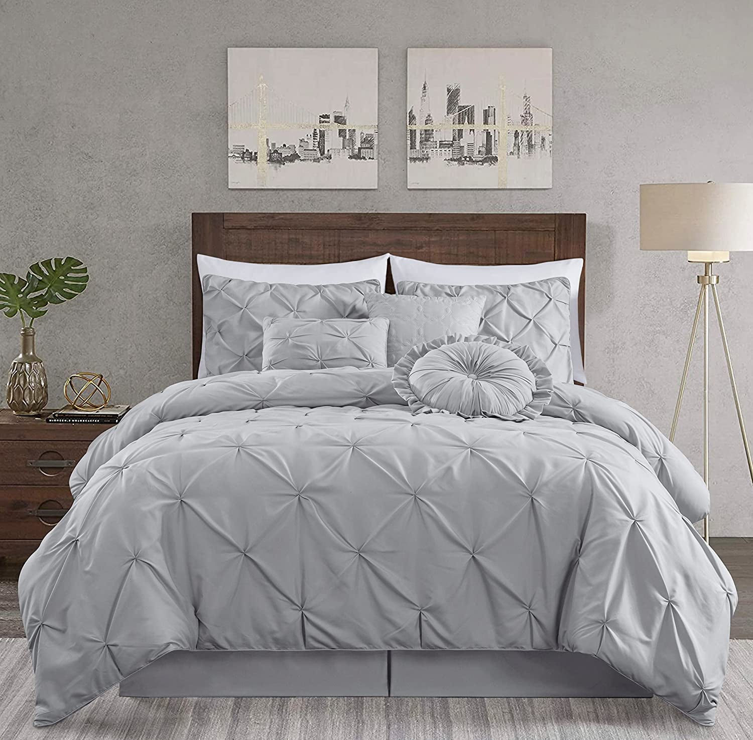 Chezmoi Collection Sydney Soft Bedding, Modern Full Size 7-Piece ...