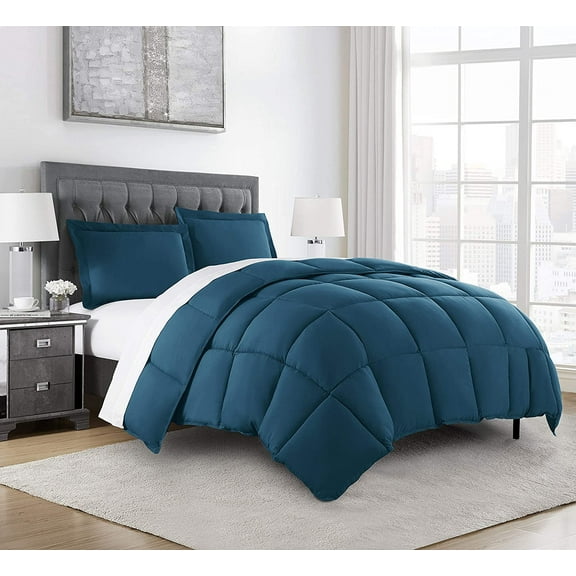 Chezmoi Collection Teal Down Alternative Comforter Oversized King - 3-Piece All Seasons Lightweight Comforter Set - Microfiber Comforter Duvet Insert with Corner Tabs