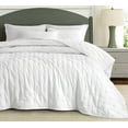 thumbnail image 1 of Chezmoi Collection Tencel Modal Blend Quilt Set King Size, White, Lightweight Soft Bedspread Crescent Stitched Quilt for All Seasons, 3-Piece, 1 of 9