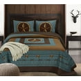 thumbnail image 1 of Chezmoi Collection Tucson 3-Piece Pre-Washed Rustic Western Star Oversized Bedspread Set Queen Size Turquoise Cabin Lodge Coverlet Quilt Set, 1 of 7
