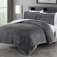 thumbnail image 1 of Chezmoi Collection Ultra-Soft Micromink Sherpa King Size Comforter Set with 2 Pillow Shams, Reversible Plush Bedding Comforter 3-Piece, Gray, 1 of 9